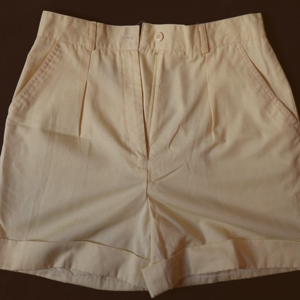 Canary Yellow High Waist Cuffed Shorts Size 6